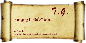 Tunyogi Gábor névjegykártya