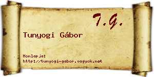 Tunyogi Gábor névjegykártya